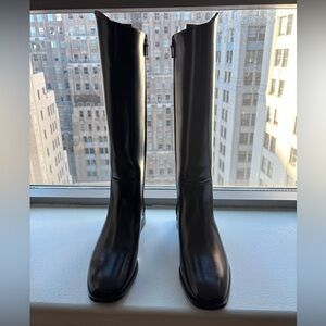 Zara Sleek burgundy Over the Knee Boots